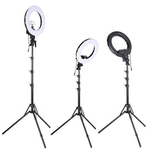 Load image into Gallery viewer, Kshioe 18&quot; LED Ring Lights and 2m Light Stands UK Standard Black
