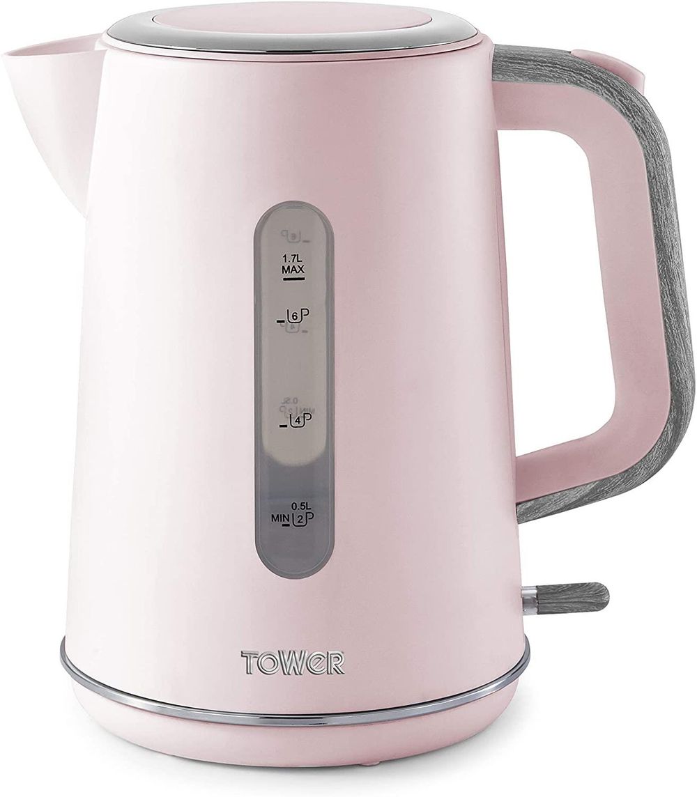 Tower Scandi Kettle with Rapid 1.7L 3 kW Marshmallow Pink Kitchen Appliances