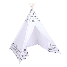 Load image into Gallery viewer, Indian Tent Children Teepee Tent Baby Indoor Dollhouse with Small Coloured Flags roller shade and pocket Arrow Pattern
