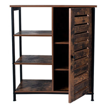 Load image into Gallery viewer, Storage Cabinet, Cupboard, Multipurpose Cabinet, 3 Open Shelves and Closed Compartments, for Kitchen, Living Room, Bedroom, Industrial, Rustic Brown and Black
